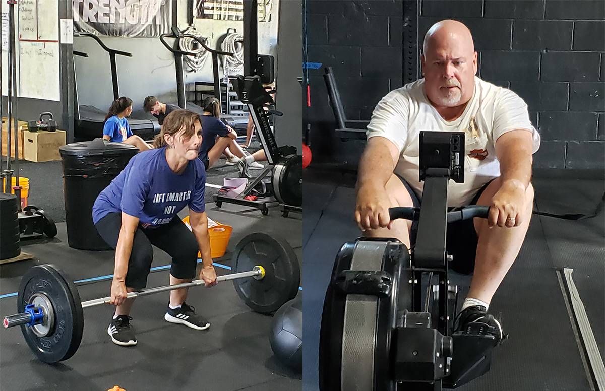 Woman and man at gym