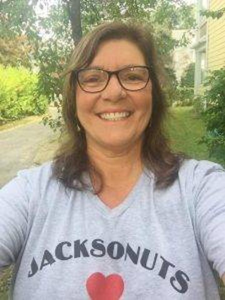 Joanne with her Jacksonuts shirt