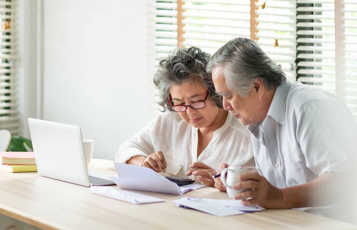 Couple discussing finances