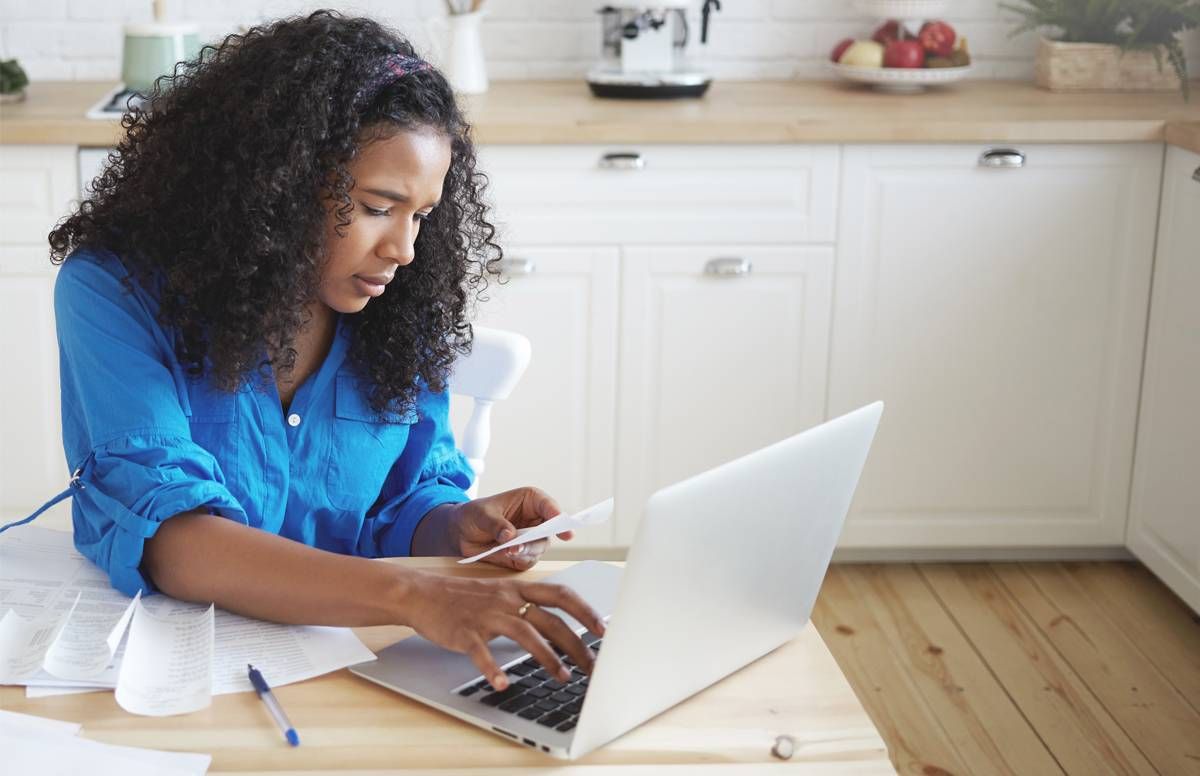 woman managing money