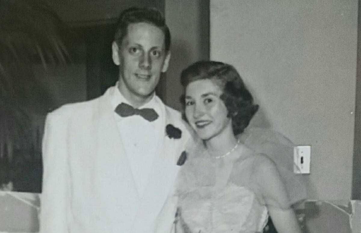 Peter and Eleanor Baker at their high school prom