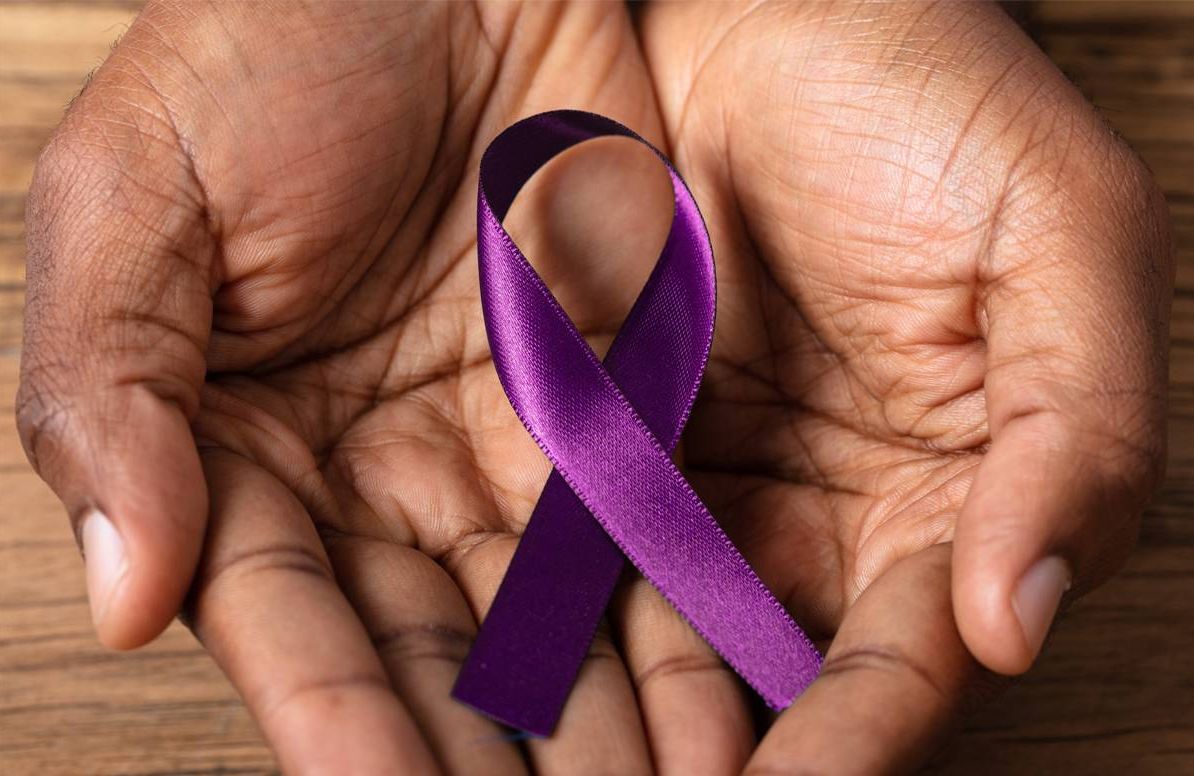 Purple Alzheimer's awareness ribbon