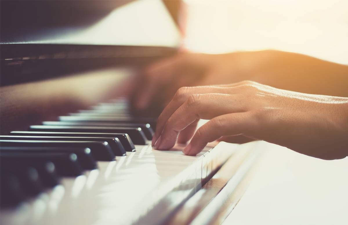 person playing piano