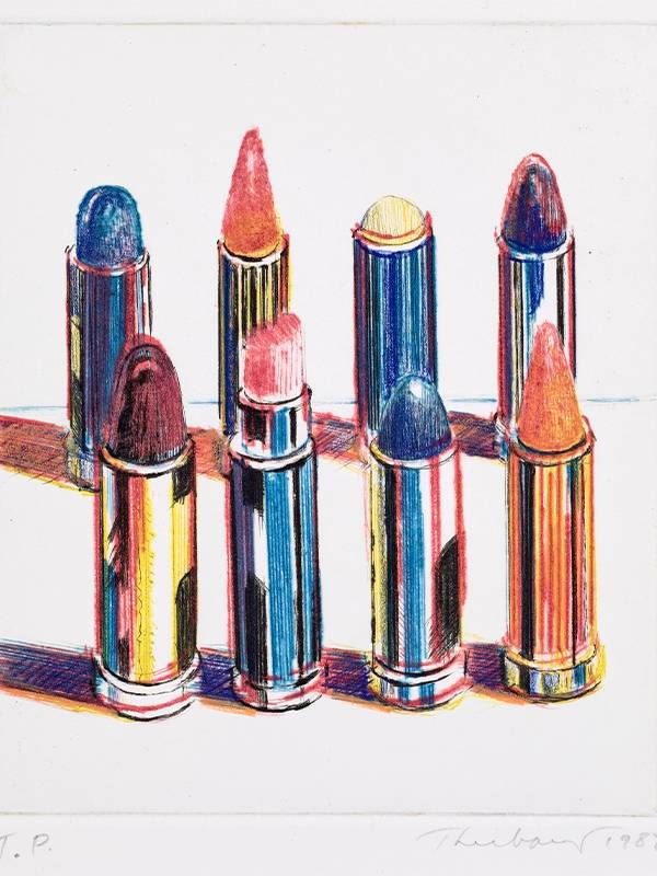 Painting by Wayne Thiebaud, Lipsticks