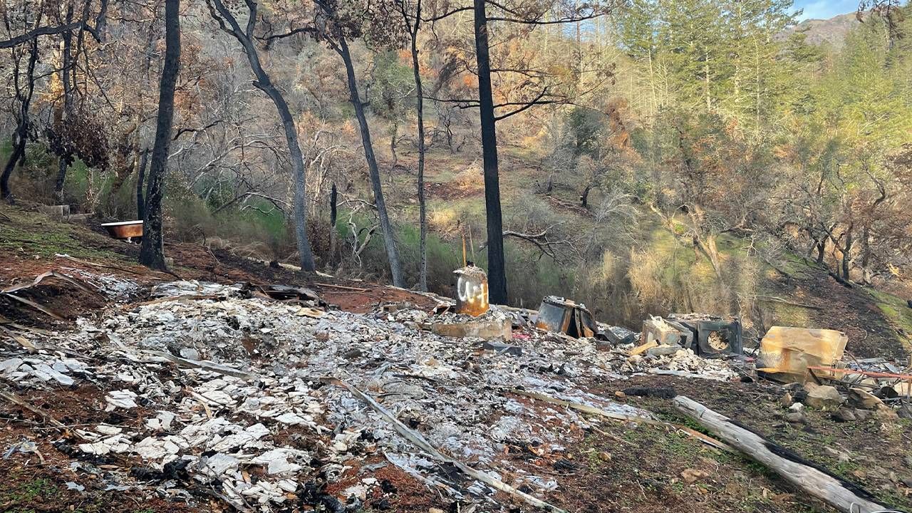 Remains of Jay Gamel's California home after the Glass Fire, Next Avenue, climate change, retirement bubbles