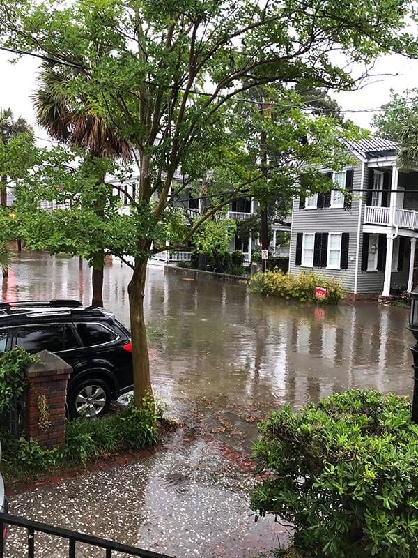 Street flooding in Charleston, S.C., climate change, retirement bubbles