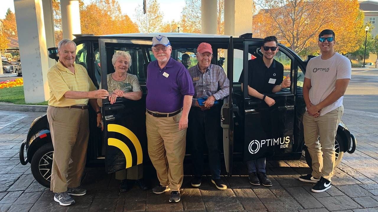 older residents with driverless car Optimus Ride, autonomous vehicles, mobility, Next Avenue