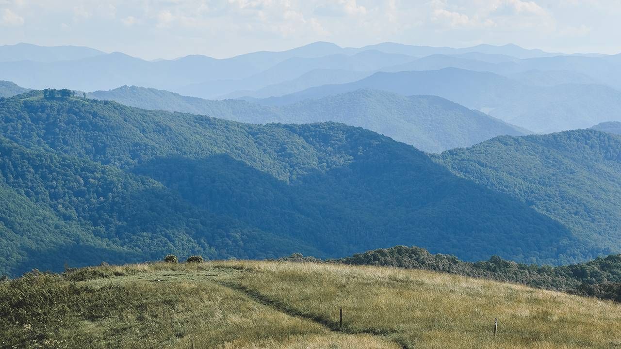 Appalachian hiking trail on mountaintop near Blue Ridge Mountains, Next Avenue