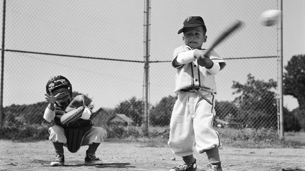 Two kids playing baseball in the 50s, opening day, Next Avenue