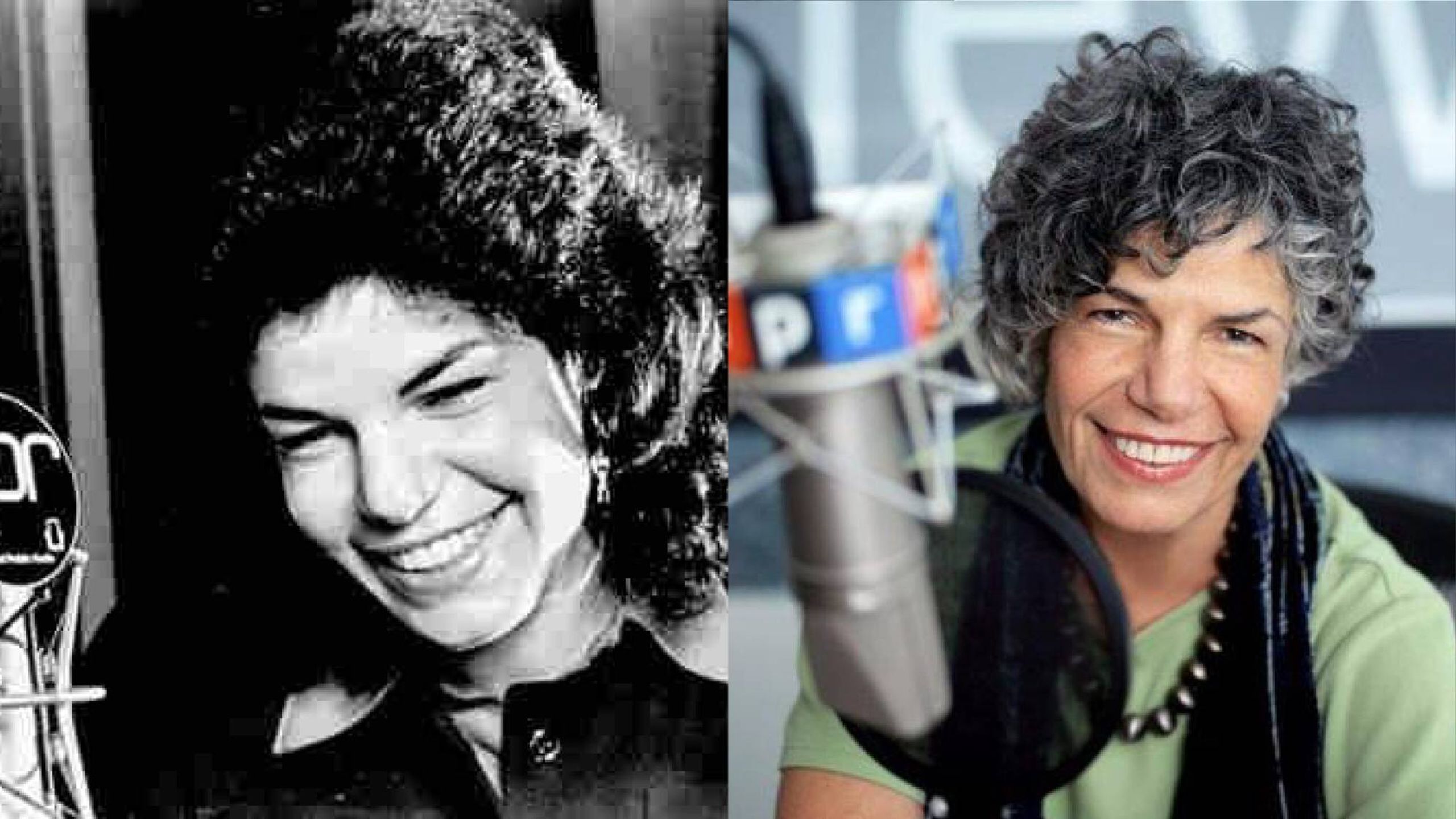 Then and now, photo of another founding woman journalist from years ago and another modern photo.