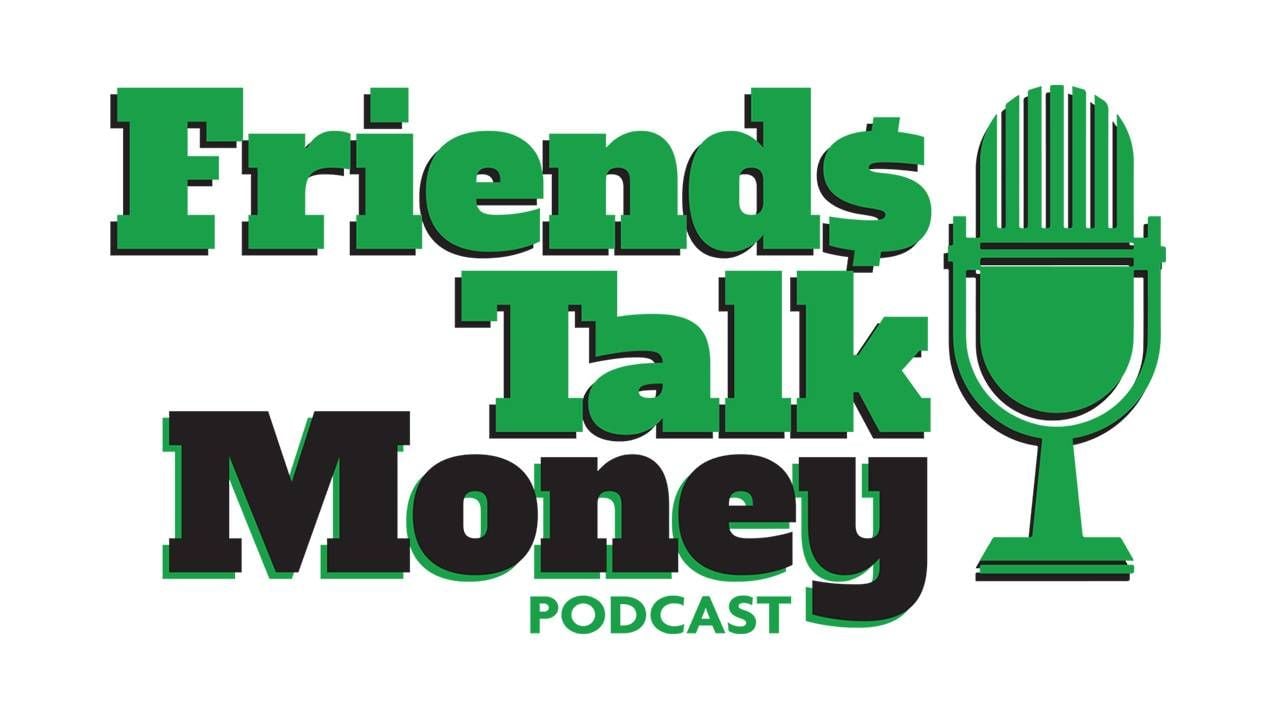 Friends Talk Money Podcast graphic. Elder fraud, Next Avenue, inflation, finances