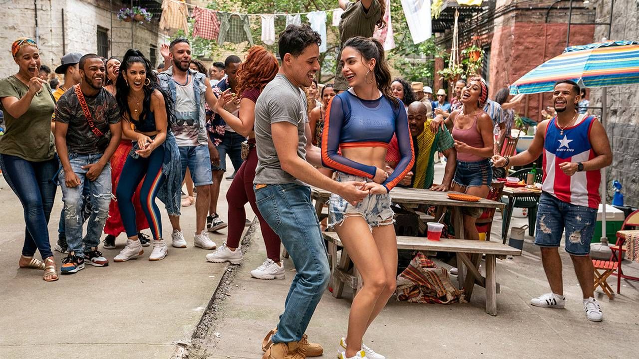 The cast of "In The Heights" dancing outside. Next Avenue, dance, dancer