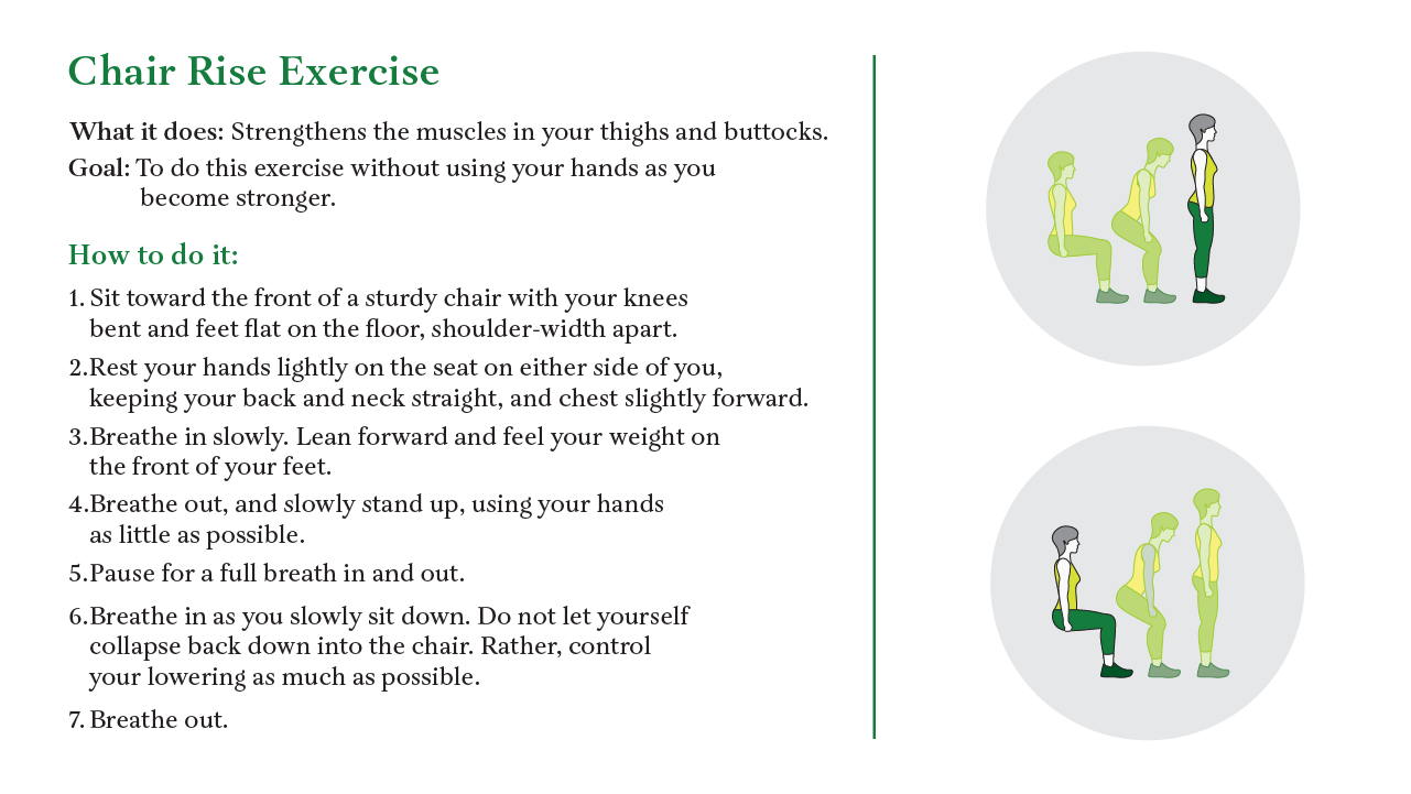 A guide to the Chair Rise Exercise. Next Avenue, mobility, falls, falling, pandemic