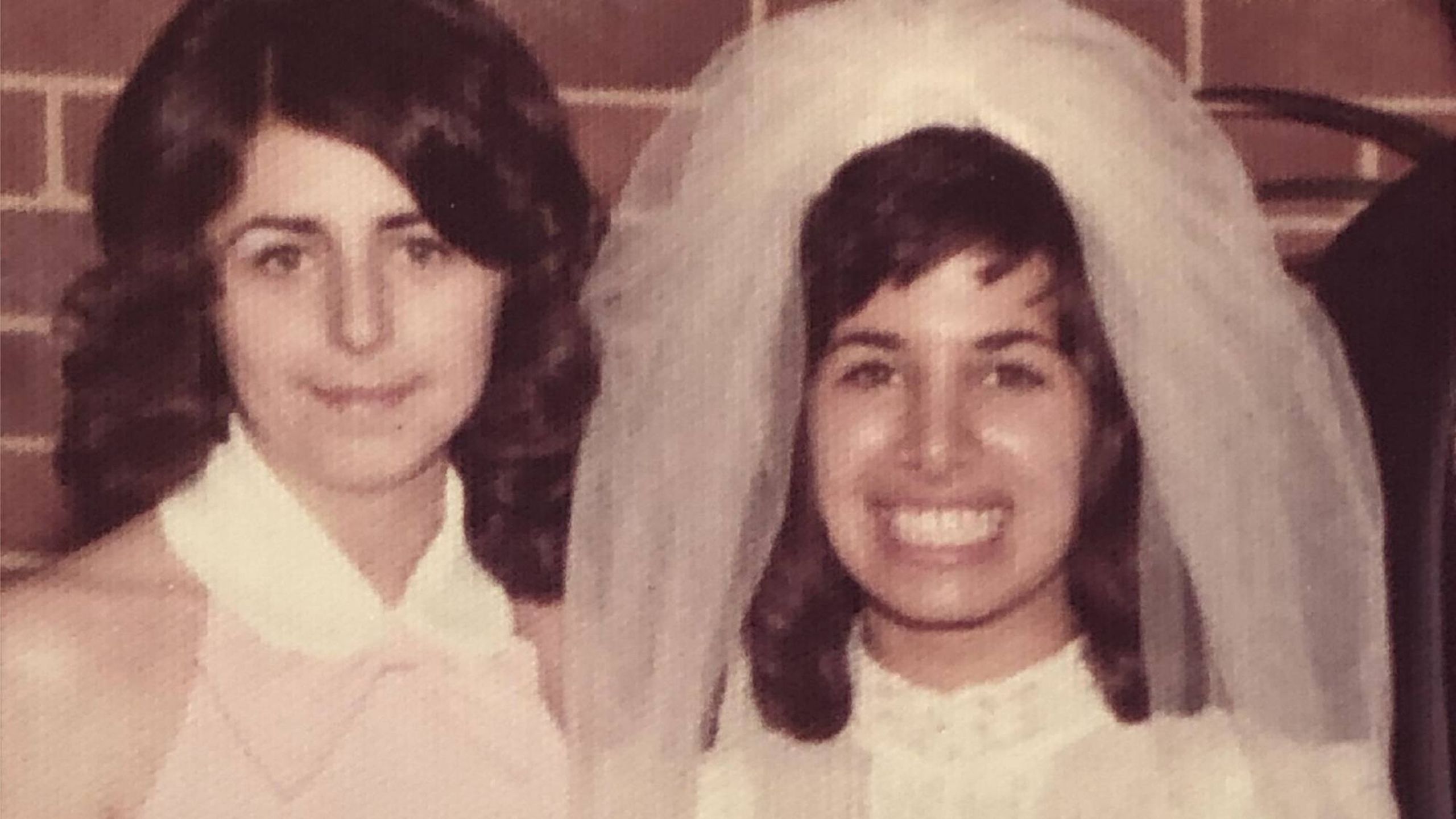 The author and her friend at her wedding in 1974. Next Avenue, dementia, friend, friendship