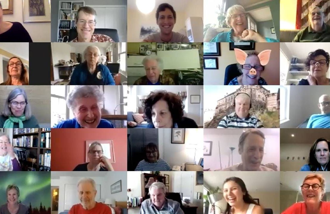 A group shot of people on Zoom. Next Avenue loneliness, intergenerational