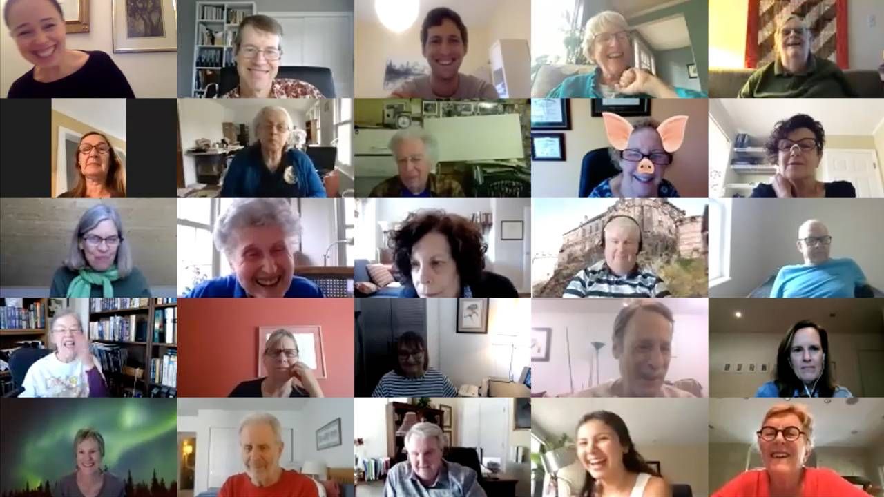 A group shot of people on Zoom. Next Avenue loneliness, intergenerational