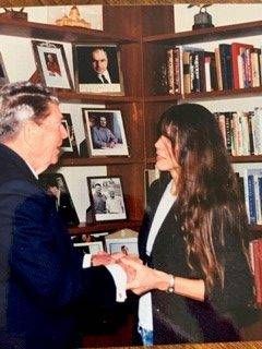 Former President Ronald Reagan and his daughter, Patti Davis. Alzheimer's.