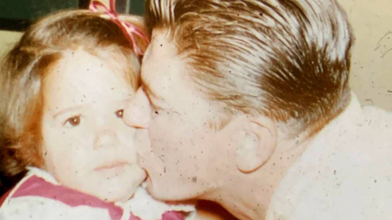 Patti Davis as a child, and her father, Ronald Reagan. Alzheimer's