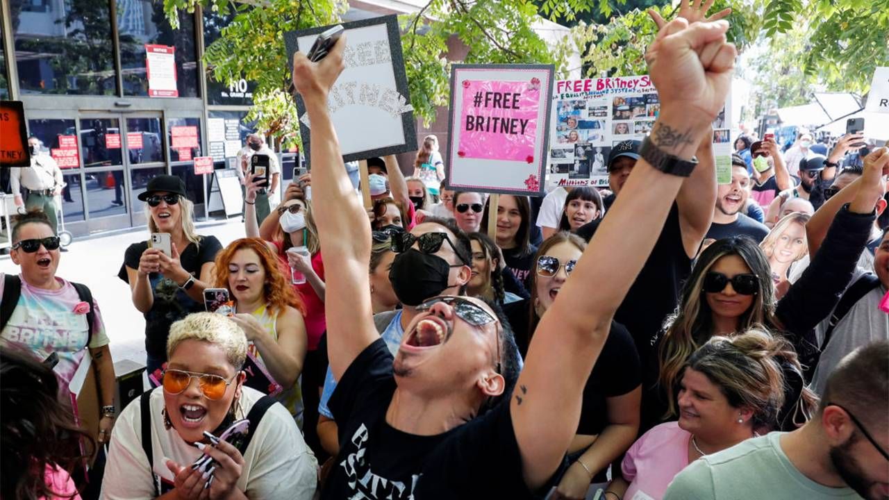 A group of "Free Britney" supporters celebrating. Next Avenue, fixing conservatorship laws, corrupt conservators