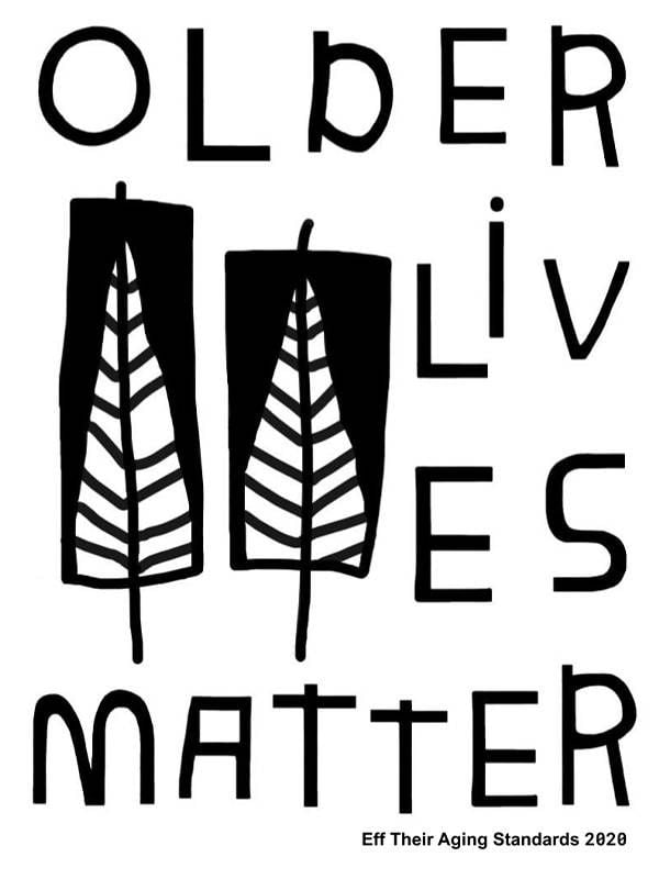 Graphic artwork that says, "Older Lives Matter". Next Avenue