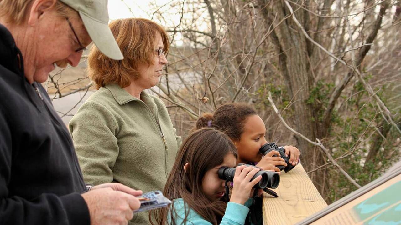 A family looking at nature with binoculars. Next Avenue