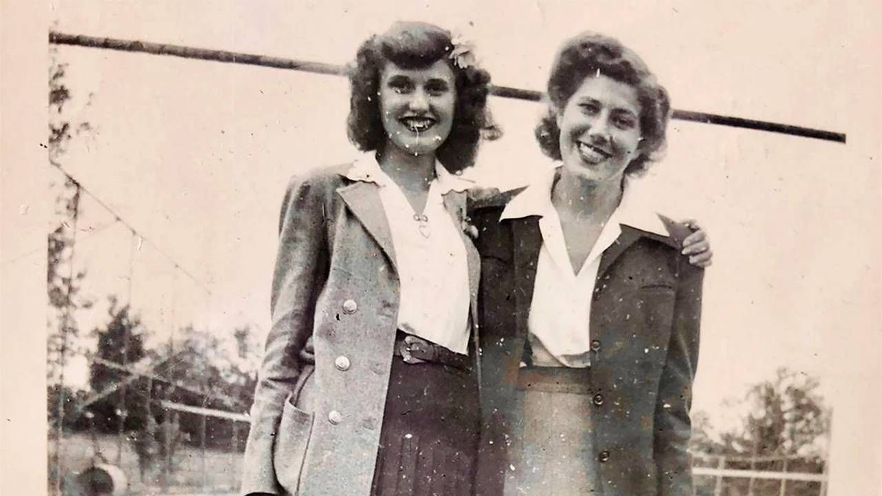 An old photo of two women smiling. Next Avenue, late mother's best friend, mother's day