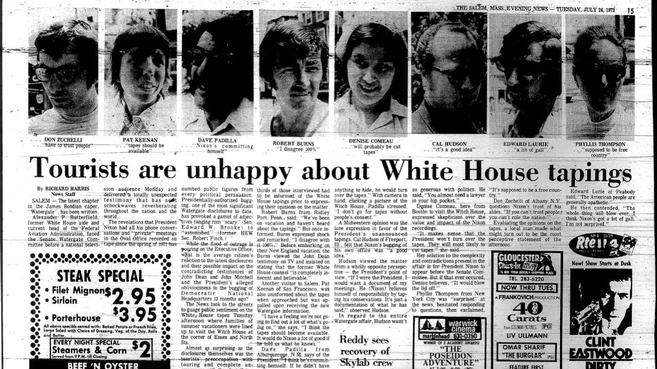 An old newspaper clipping. Next Avenue, watergate anniversary