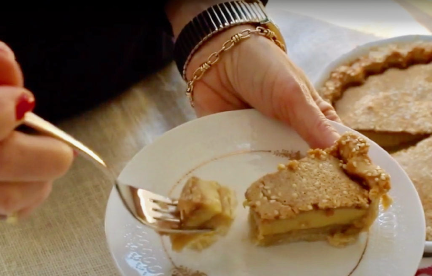 Tahini custard pie