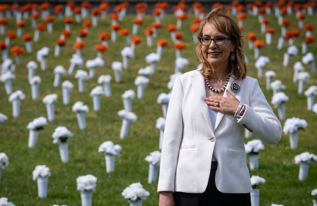 A congresswoman wearing a white blazer. Next Avenue, Gabby Giffords documentary