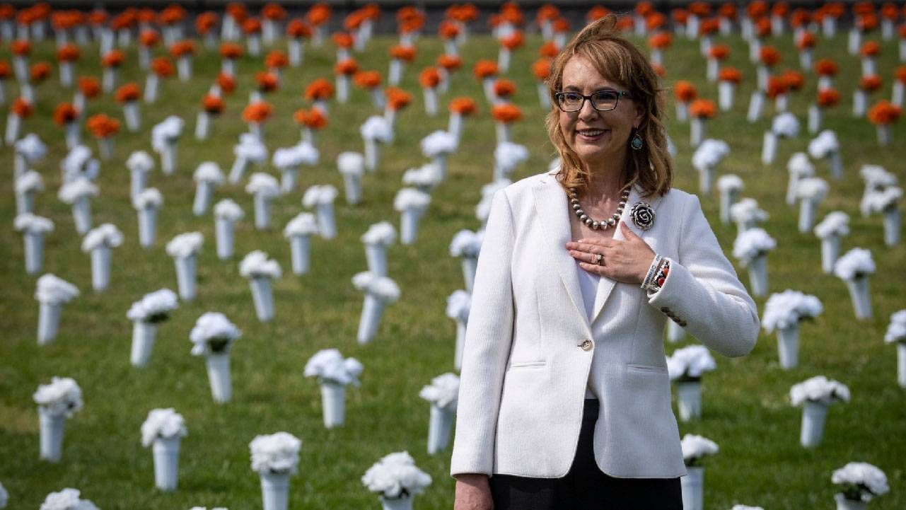 A congresswoman wearing a white blazer. Next Avenue, Gabby Giffords documentary