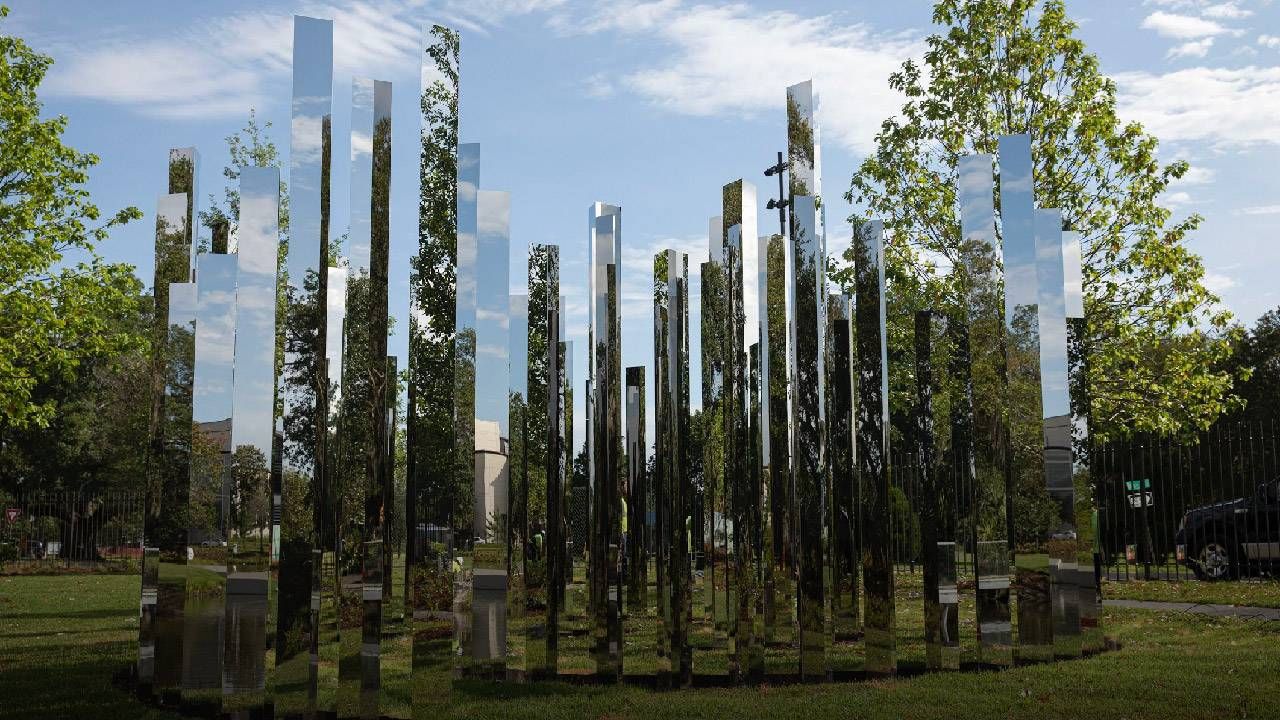 A mirrored sculpture in a sculpture garden. Next Avenue, Mindfulness, meditation, museum