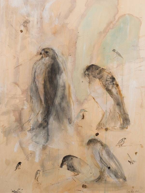 A painting of four birds. Next Avenue, National Museum of Wildlife Art