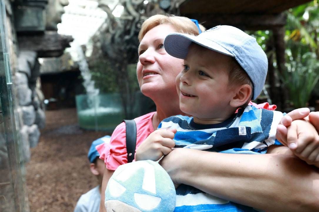 A grandmother and her grandchild at the zoo. Next Avenue, public spaces neurodiverse accessibility