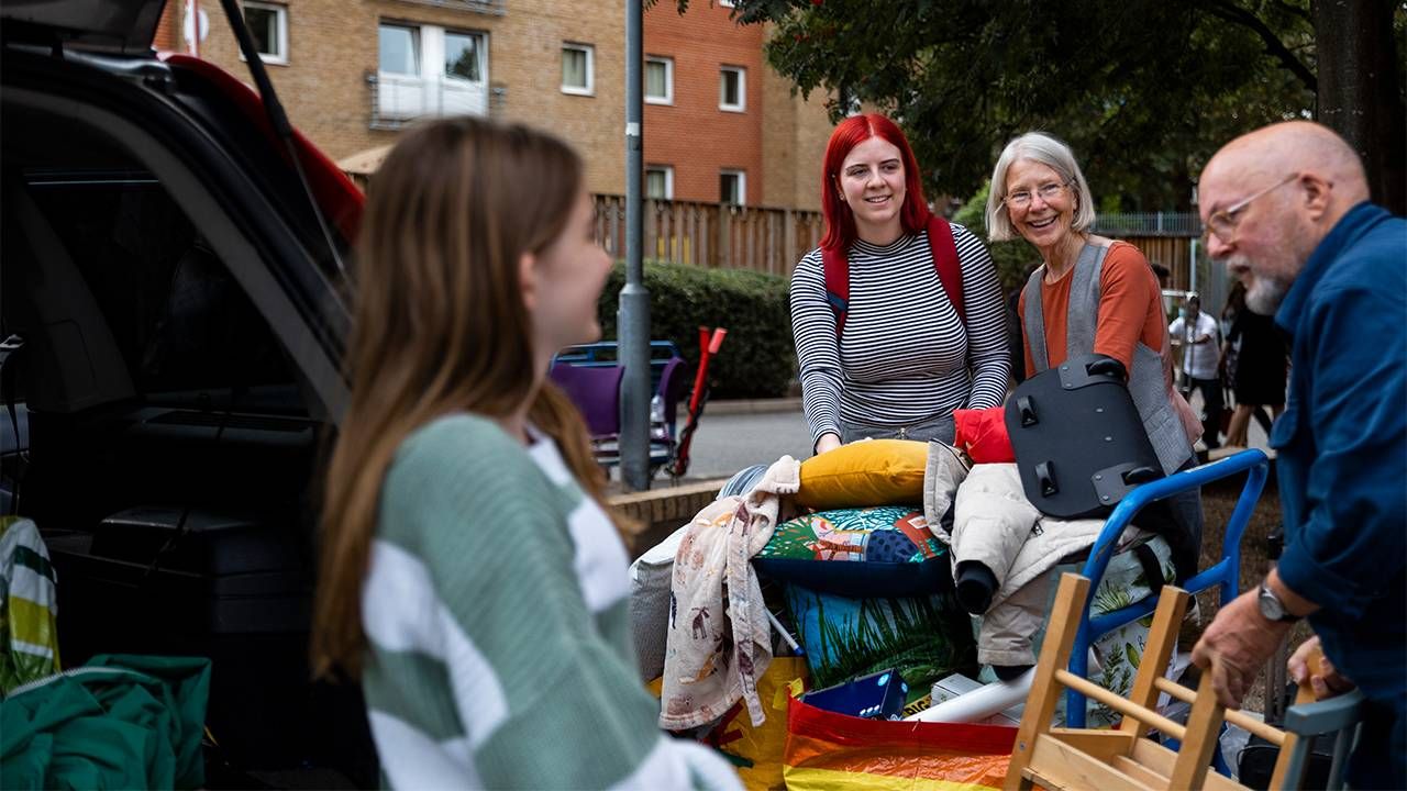 A family dropping off their adult children at college. Next Avenue, advice empty nesters