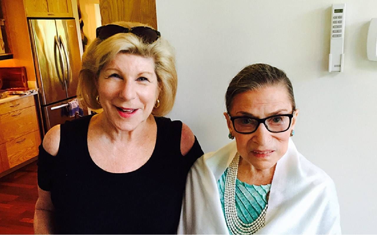 Nina Totenberg and Ruth Bader Ginsburg smiling together. Next Avenue, RBG Nina Totenberg book, dinners with ruth