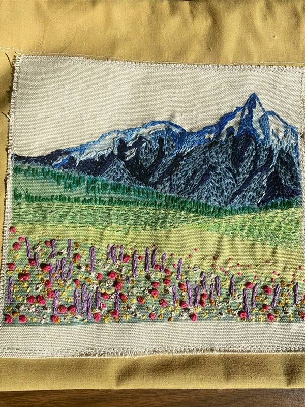 A mountain embroidered on a cloth. Next Avenue, retirement diy, home diy projects
