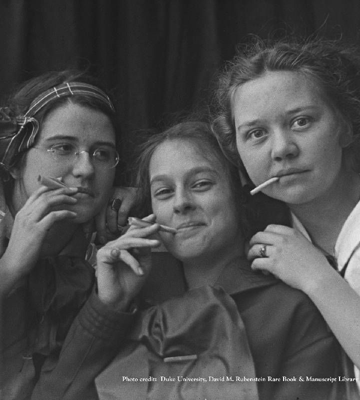 Three women smoking cigarettes. Next Avenue, Ken Burns, Our America