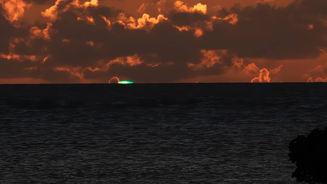 An orange sunset with a green flash. Next Avenue