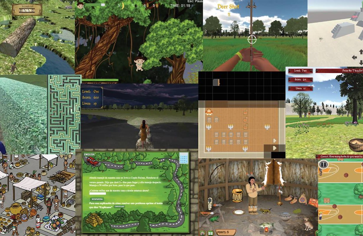 A collage of stills from a video game.