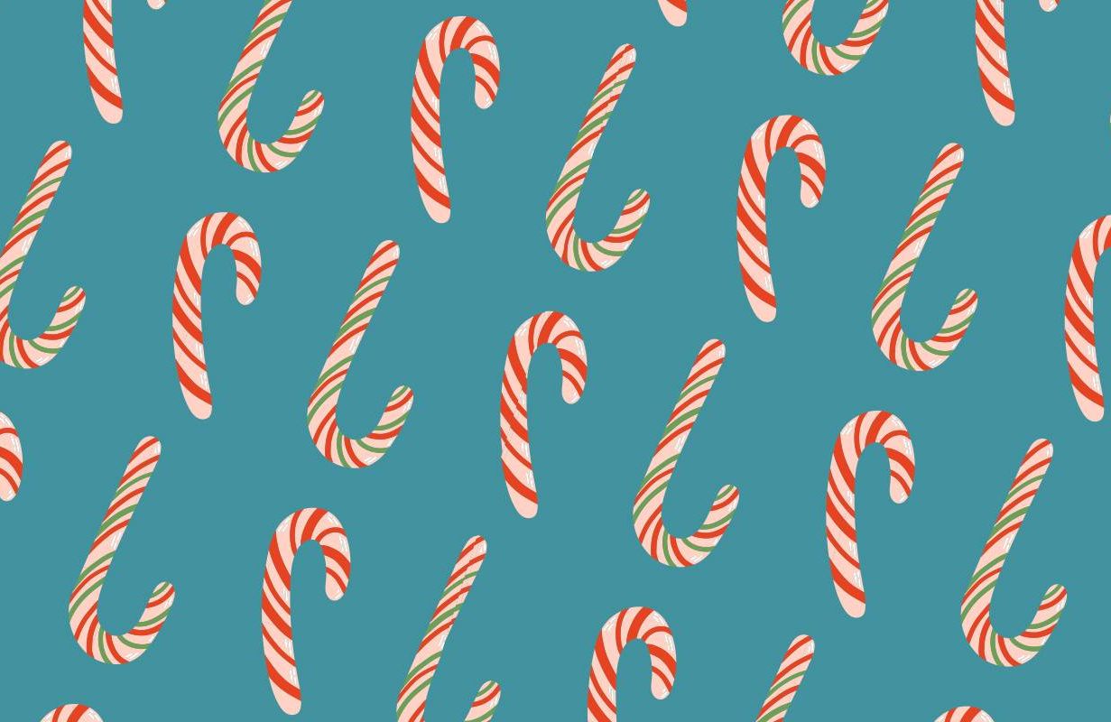 An illustration of candy canes. Next Avenue, candy cane history