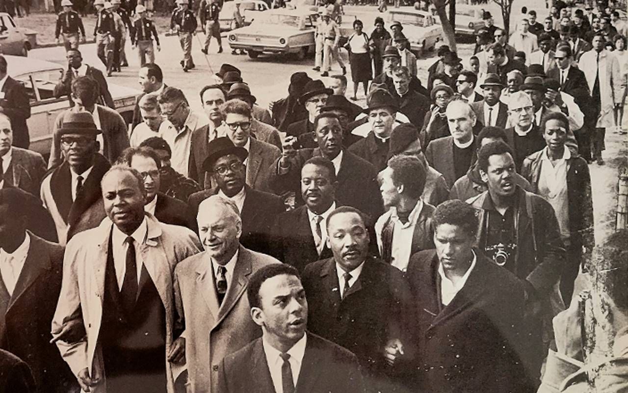 A newspaper clipping photo. Next Avenue, selma march, martin luther king jr.