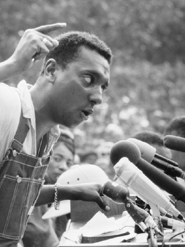 A photo of Stokely Carmichael, Kwame Ture at a protest. Next Avenue, Saying It Loud: 1966 The Year Black Power Challenged the Civil Rights Movement, Mark Whitaker