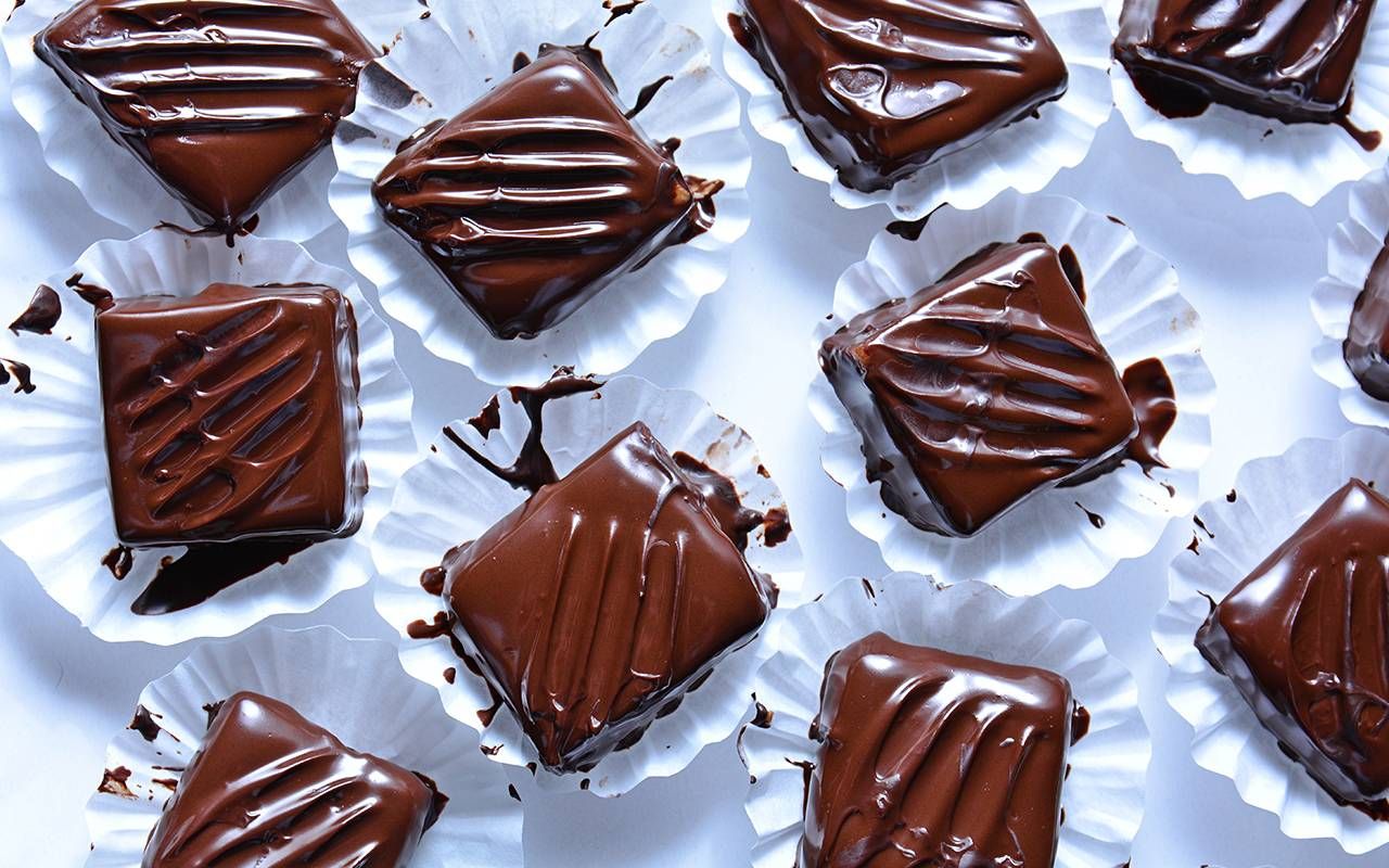 A close-up shot of high quality chocolate truffles. Next Avenue, chocolate companies