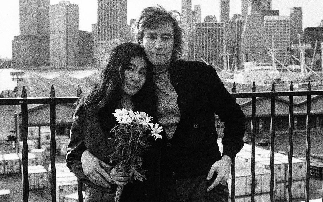 A black and white photo of Yoko Ono and John Lennon. Next Avenue