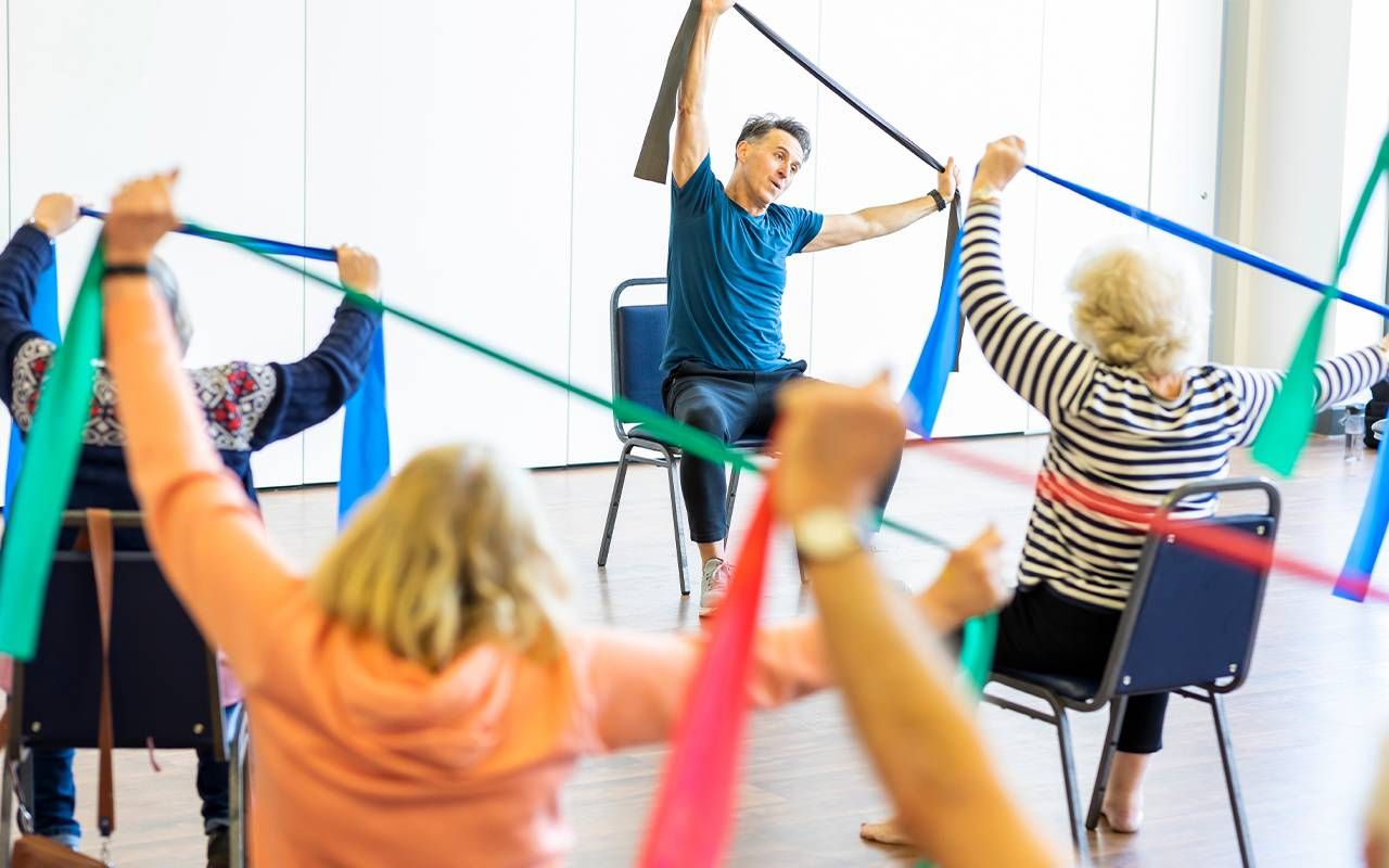 A group exercise class. Next Avenue, social prescriptions, dementia, UK