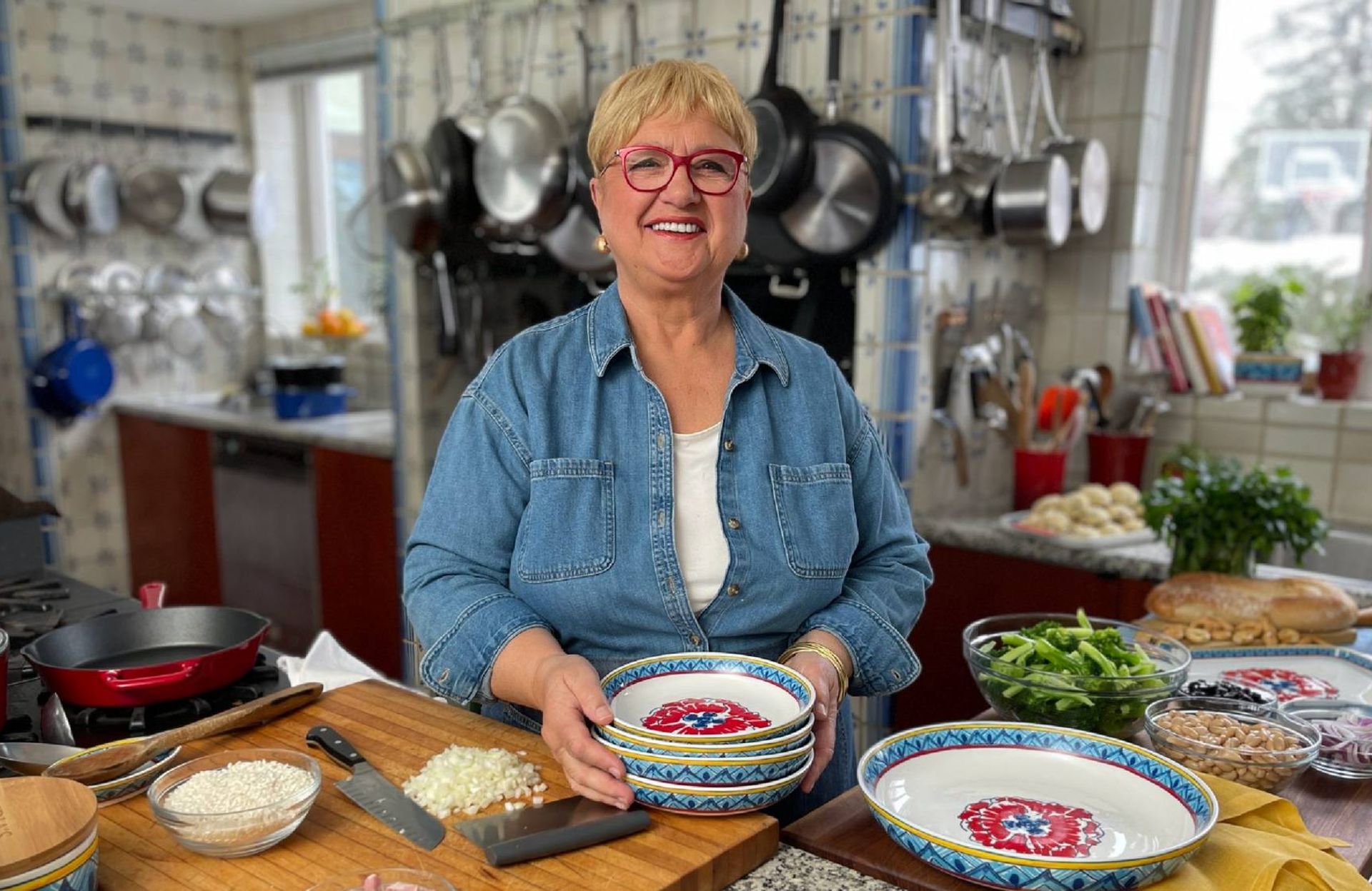 A photo of Lidia Bastianich in her kitchen. Next Avenue, PBS, cooking show