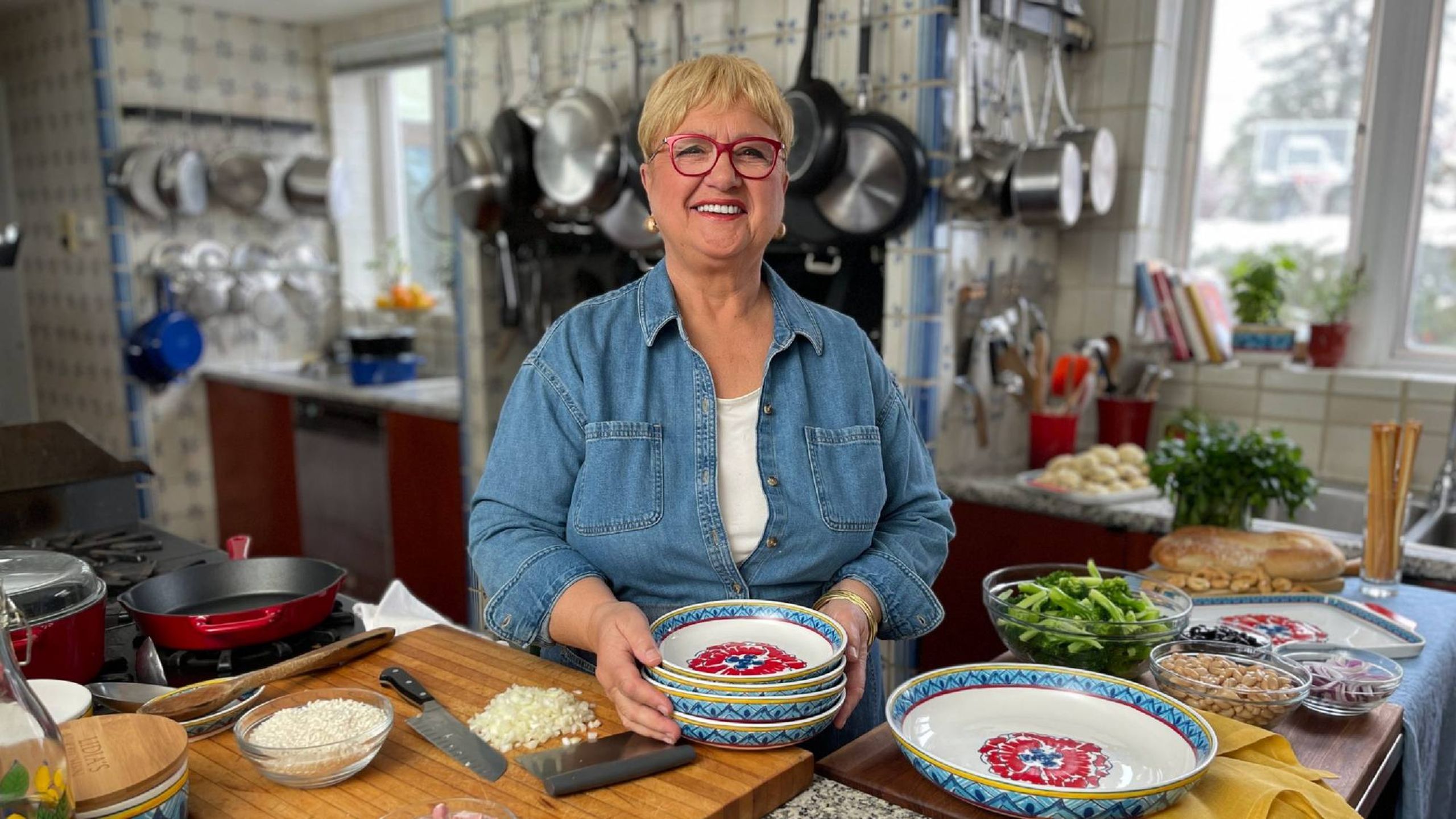 A photo of Lidia Bastianich in her kitchen. Next Avenue, PBS, cooking show