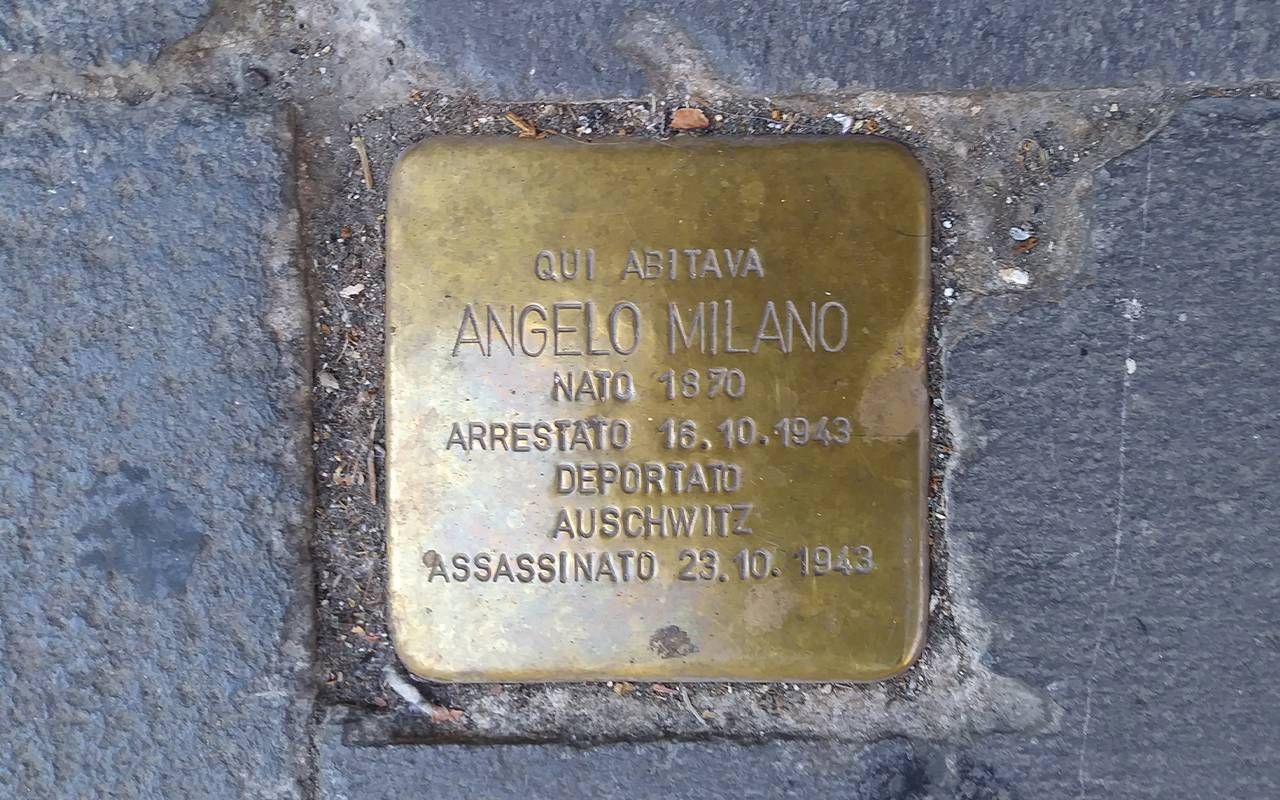 A closeup brass cobblestone with a nameplate. Next Avenue, gunter demnig, stumbling stones