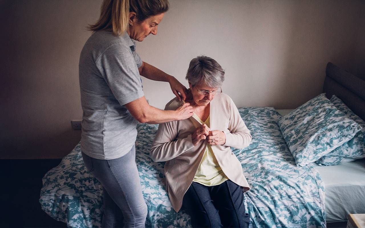 An older woman's daughter helping her in the morning. Next Avenue