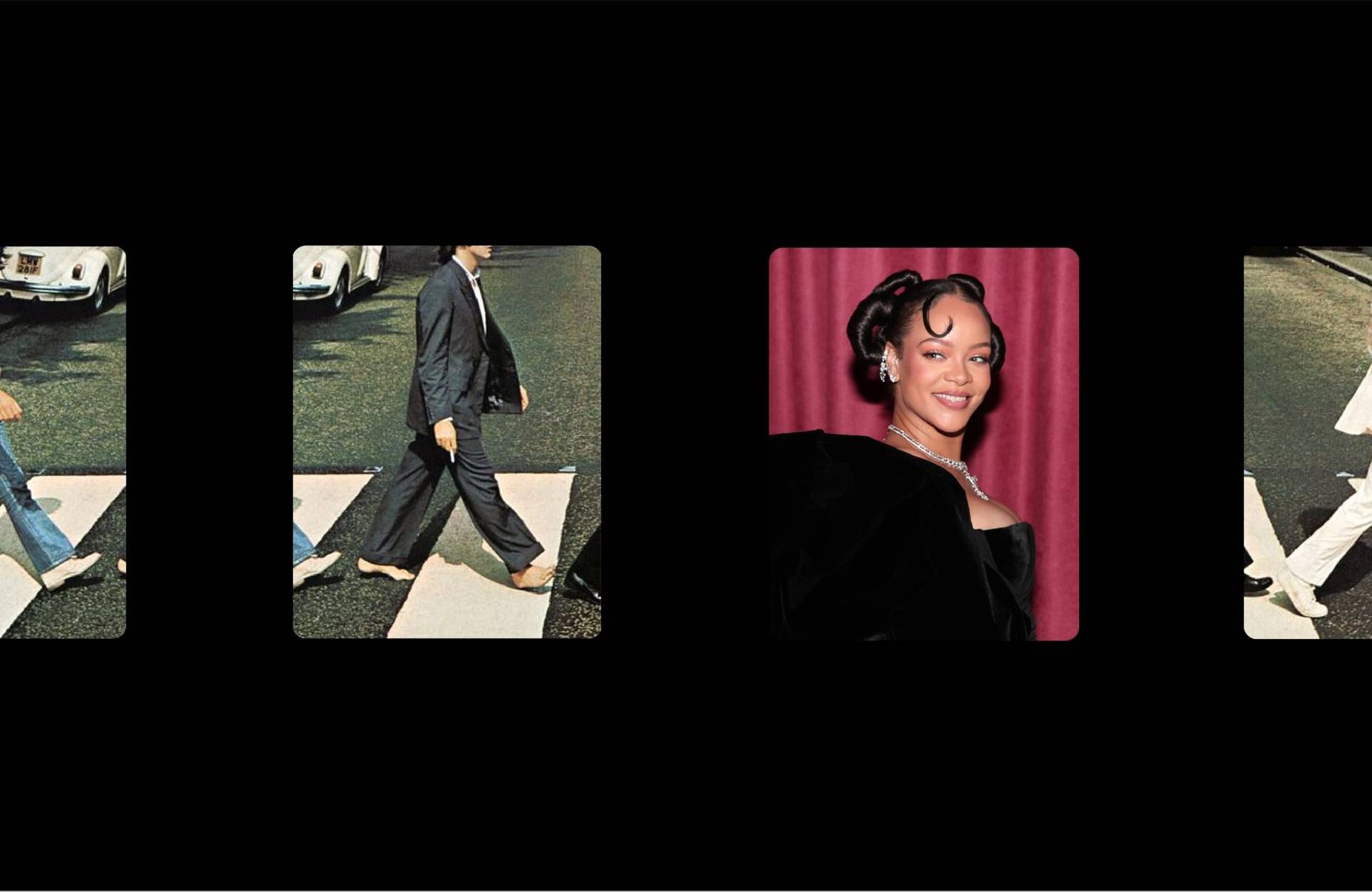 A photo collage of the Beatles and Rihanna. Next Avenue, music